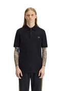 Fred Perry Slim Fit Plain Polo Black / Dark Caramel