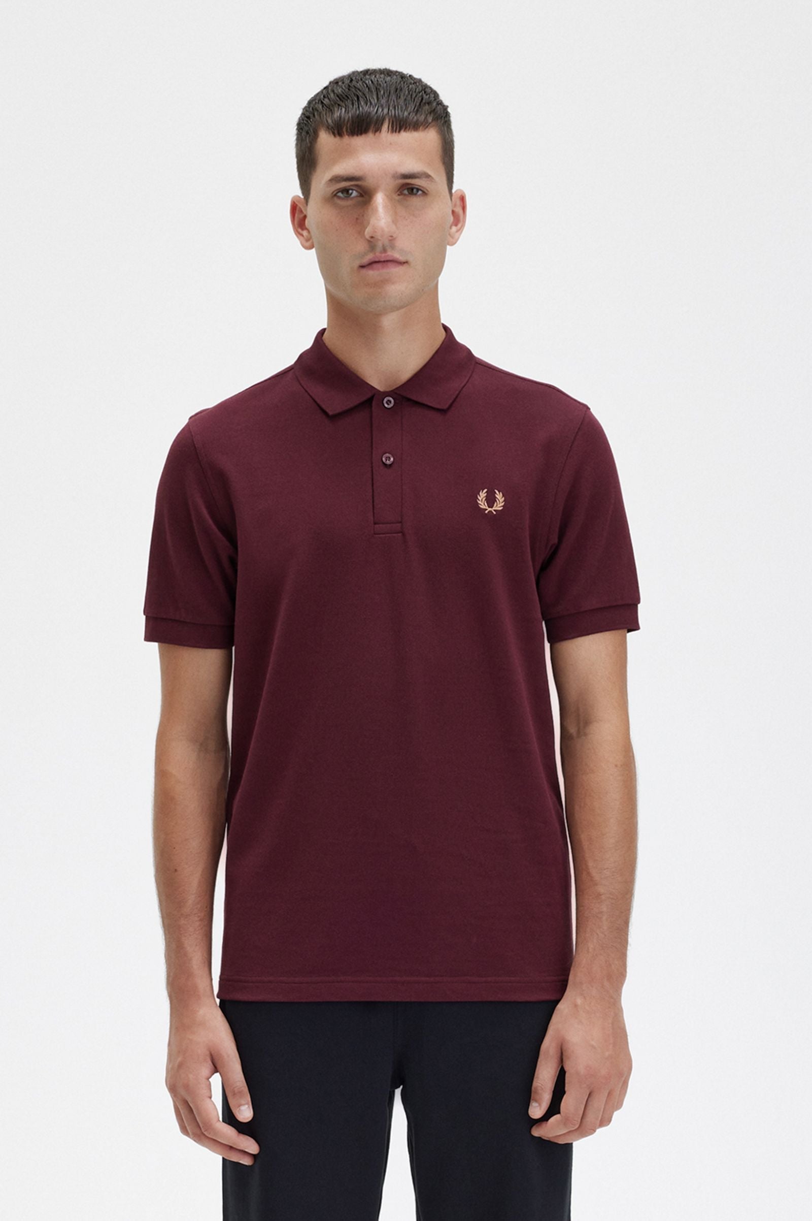 Fred Perry Slim Fit Plain Polo Oxblood / Light Rust
