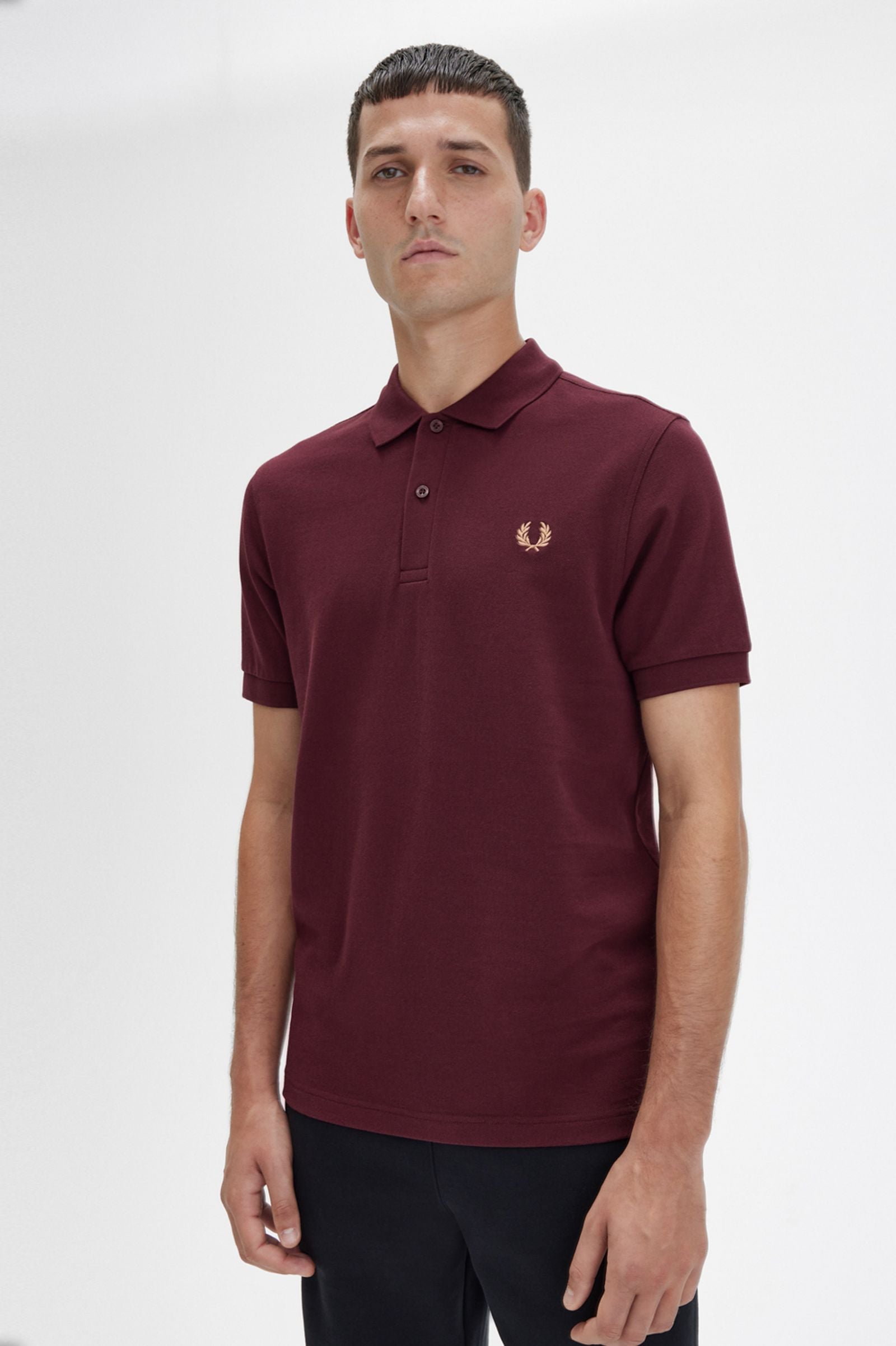 Fred Perry Slim Fit Plain Polo Oxblood / Light Rust