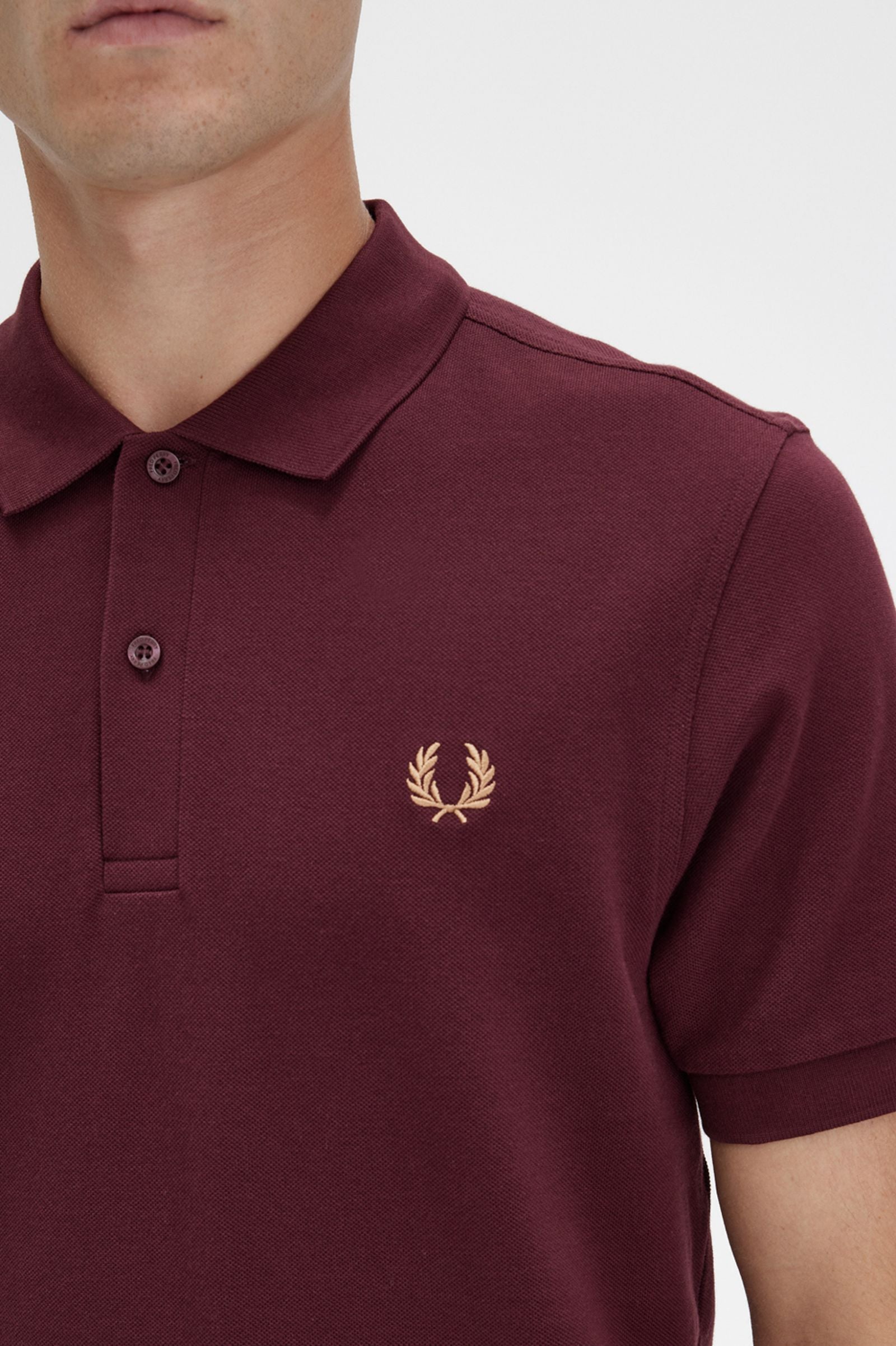 Fred Perry Slim Fit Plain Polo Oxblood / Light Rust