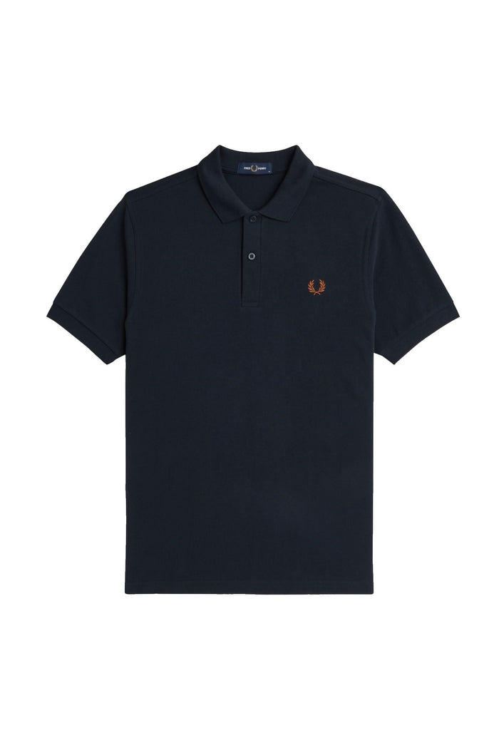Fred Perry Slim Fit Plain Polo Navy / Nut Flake