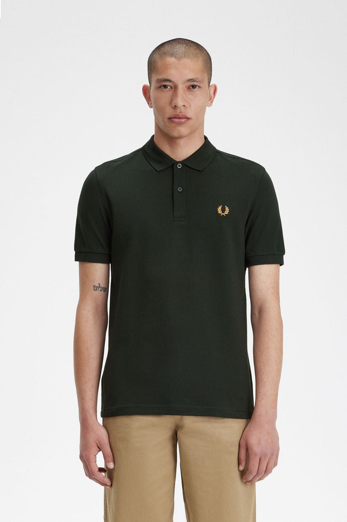 Fred Perry Slim Fit Plain Polo Night Green / Light Rust