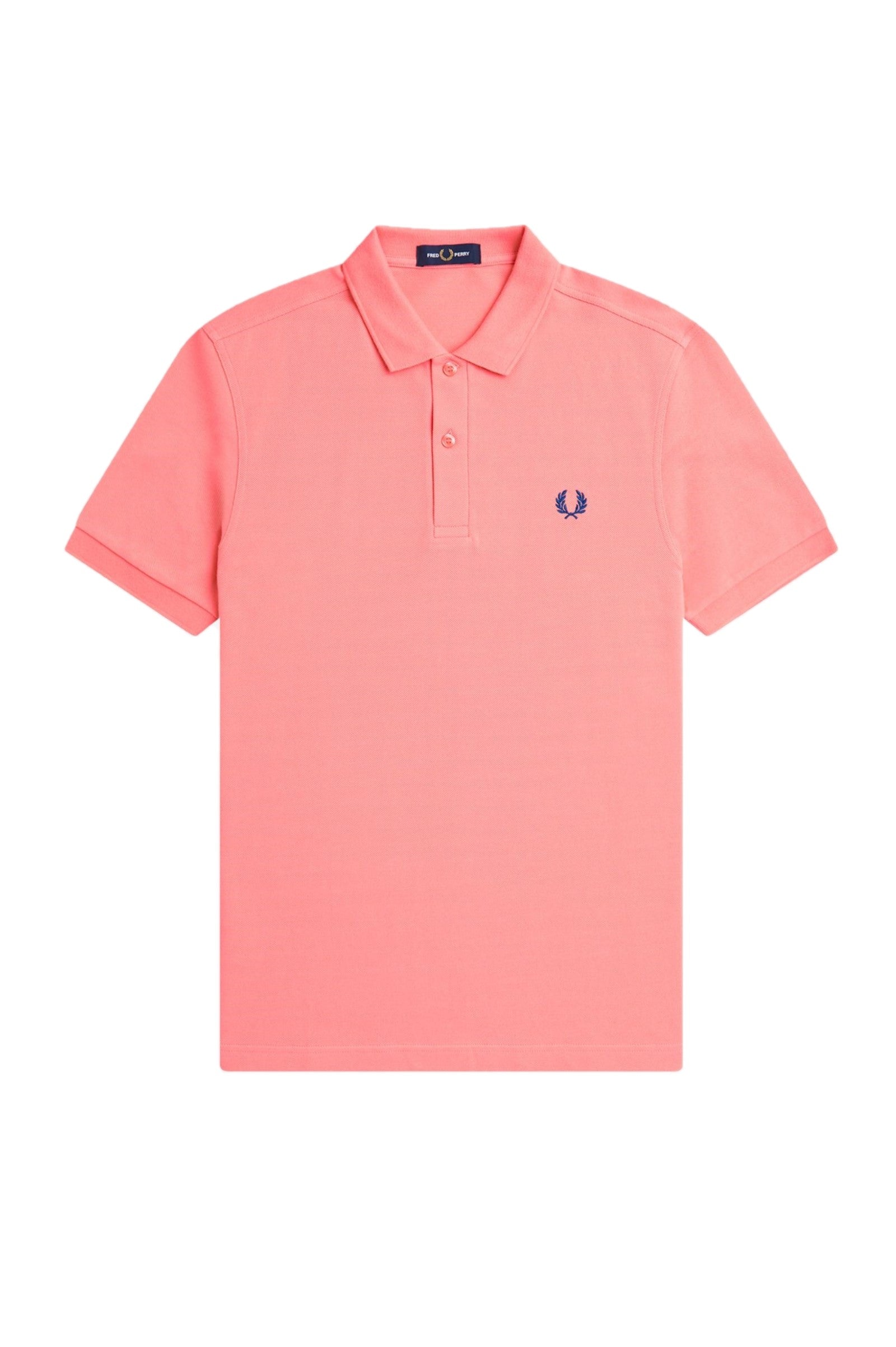 Fred Perry Slim Fit Plain Polo Coral Heat / Shaded Cobalt