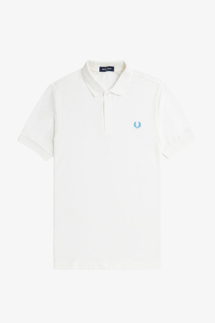 Fred Perry Slim Fit Plain Polo Snow White / Ocean