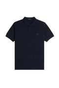 Fred Perry Slim Fit Plain Polo Navy / Burnt Red