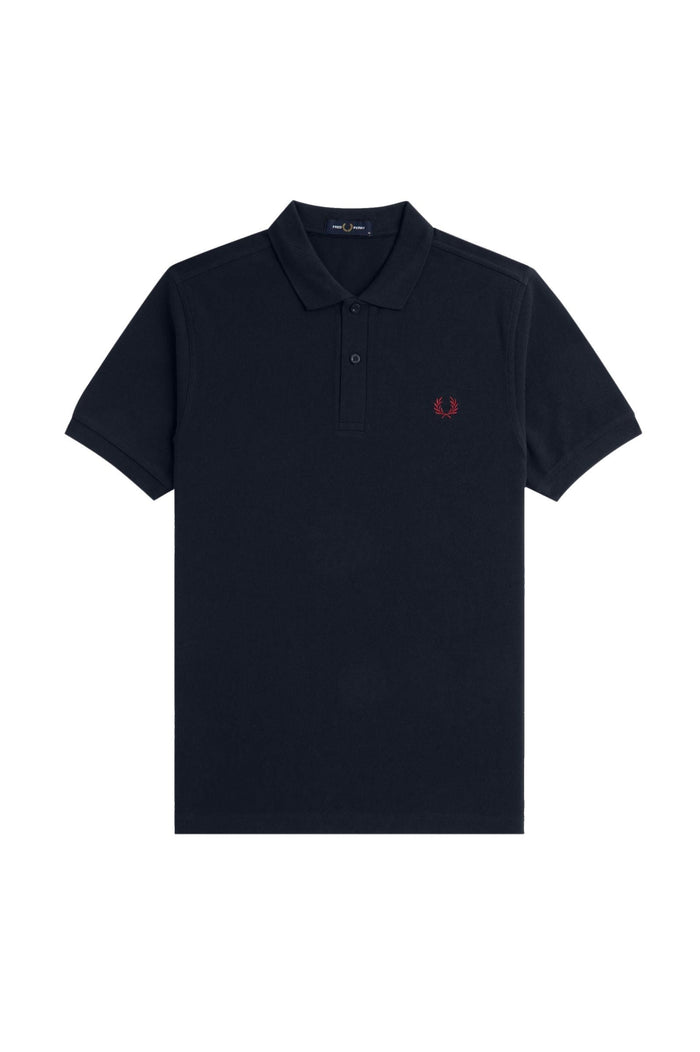 Fred Perry Slim Fit Plain Polo Navy / Burnt Red