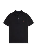 Fred Perry Slim Fit Plain Polo Black / Whisky Brown