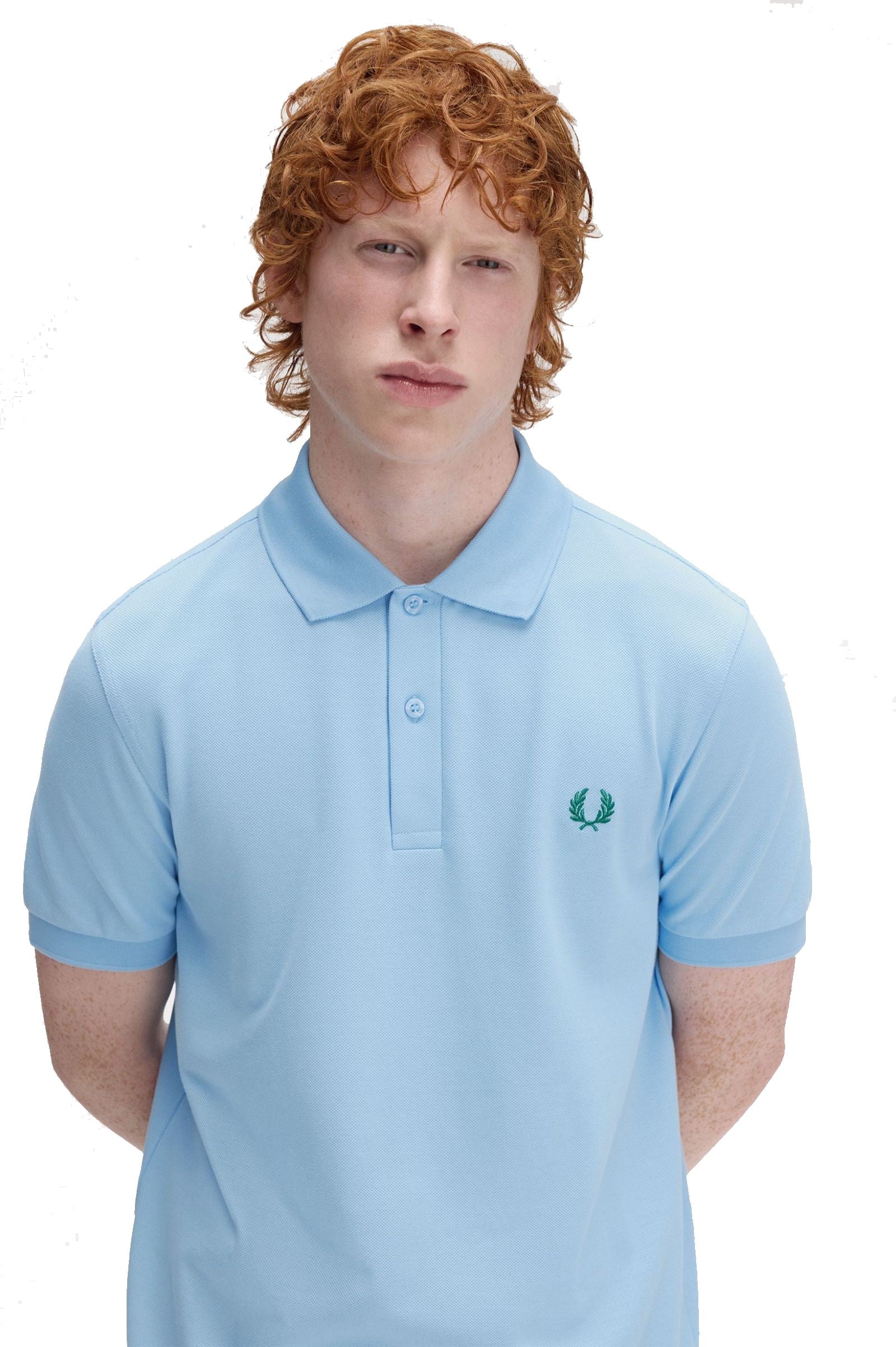 Fred Perry Slim Fit Plain Polo Track Blue / Sport Green