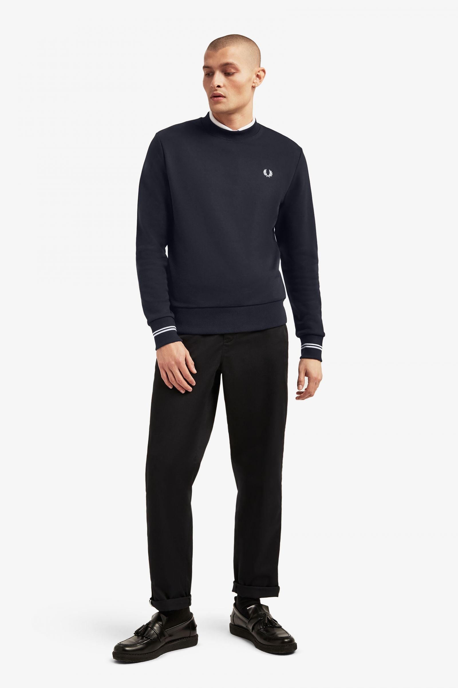 Fred Perry Crew Neck Sweatshirt Navy