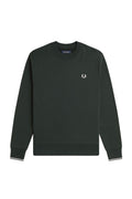 Fred Perry Crew Neck Sweatshirt Night Green / Snow White
