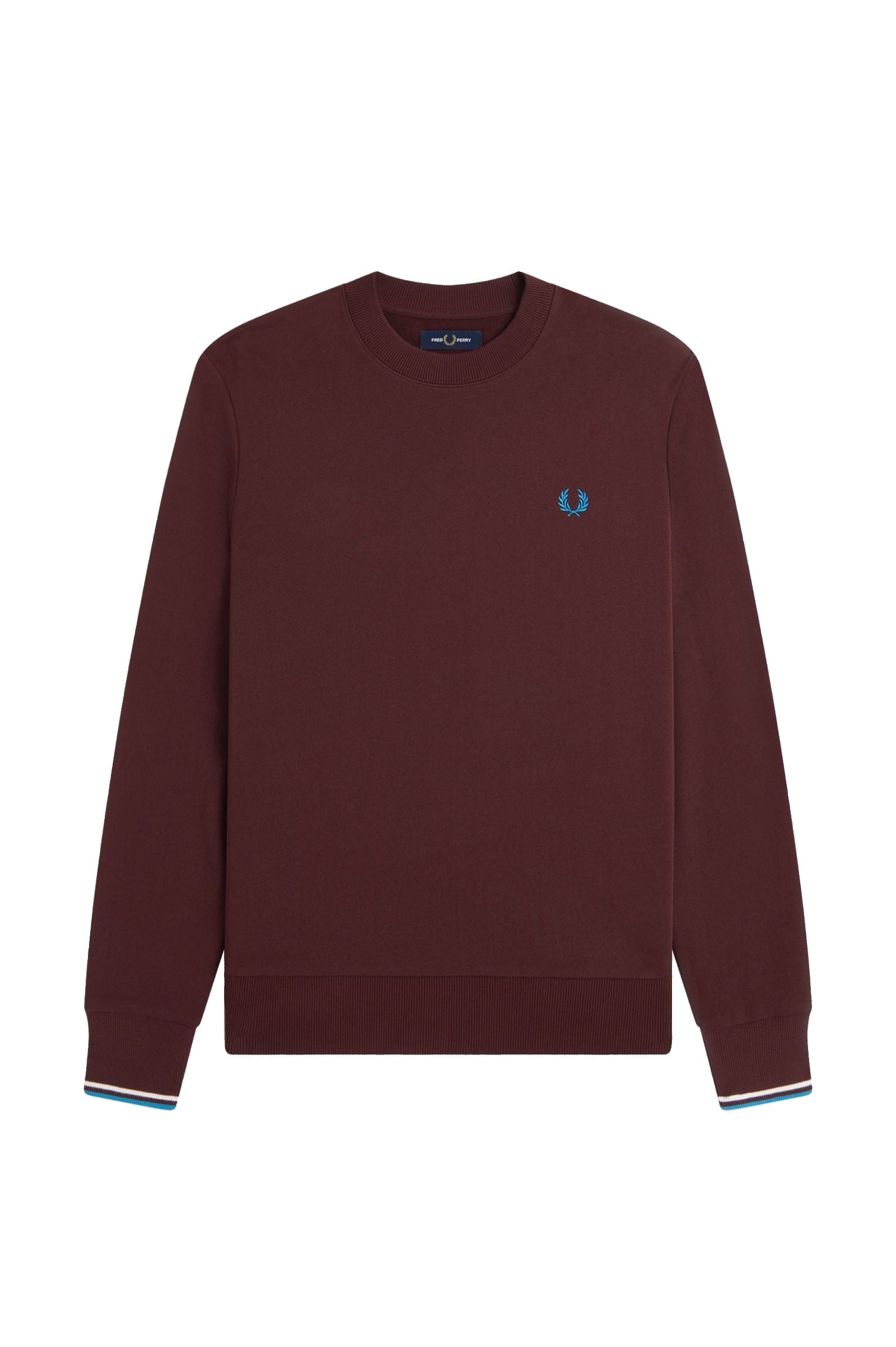 Fred Perry Crew Neck Sweatshirt Oxblood / Ecru / Court Blue