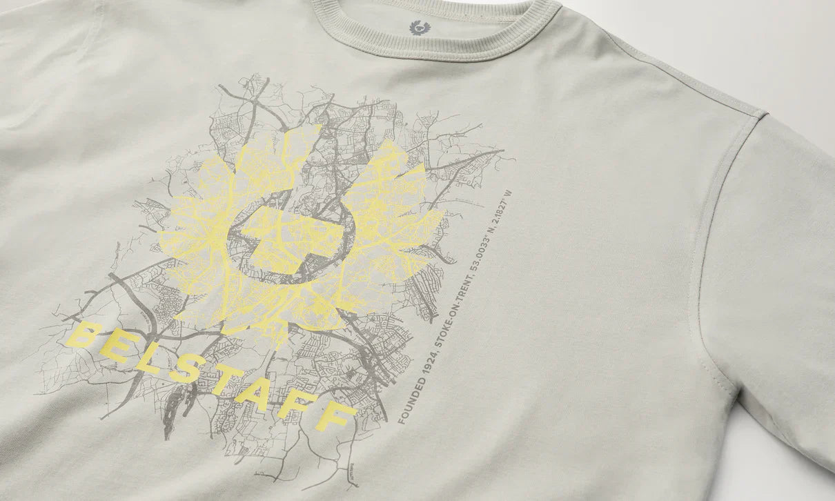 Belstaff T-Shirt Map Cloud Grey