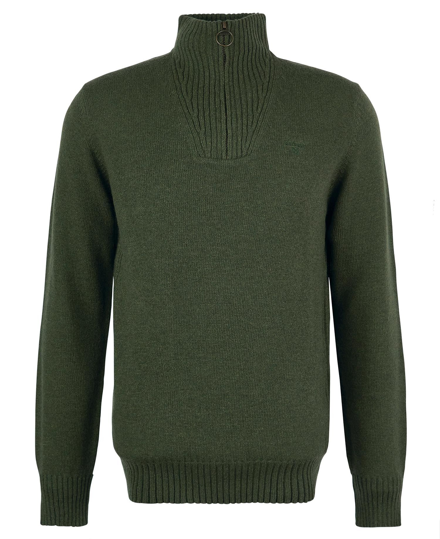 Barbour Essential Lambswool Half Zip Mid Olive