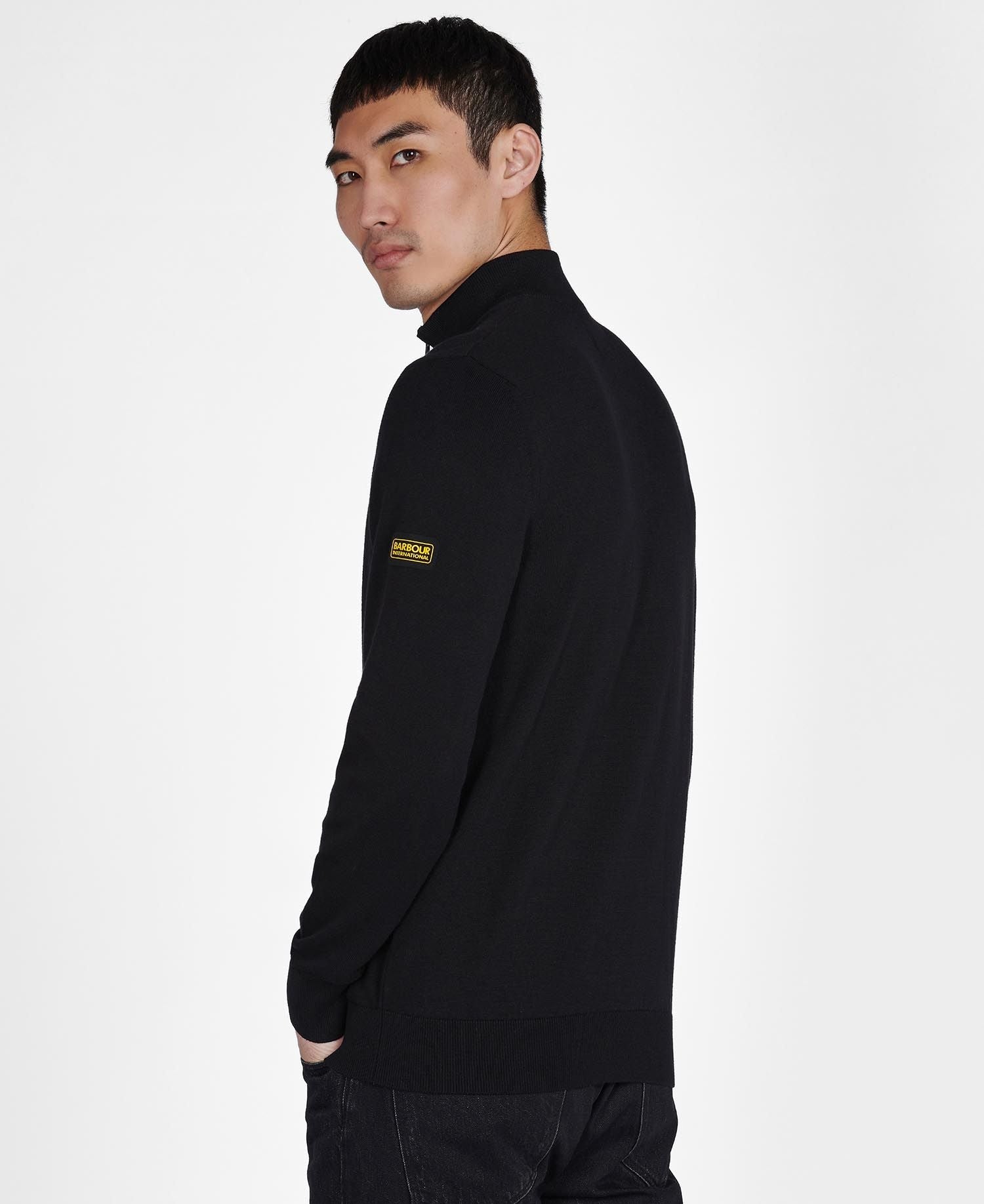 Barbour International Cotton Half Zip Black