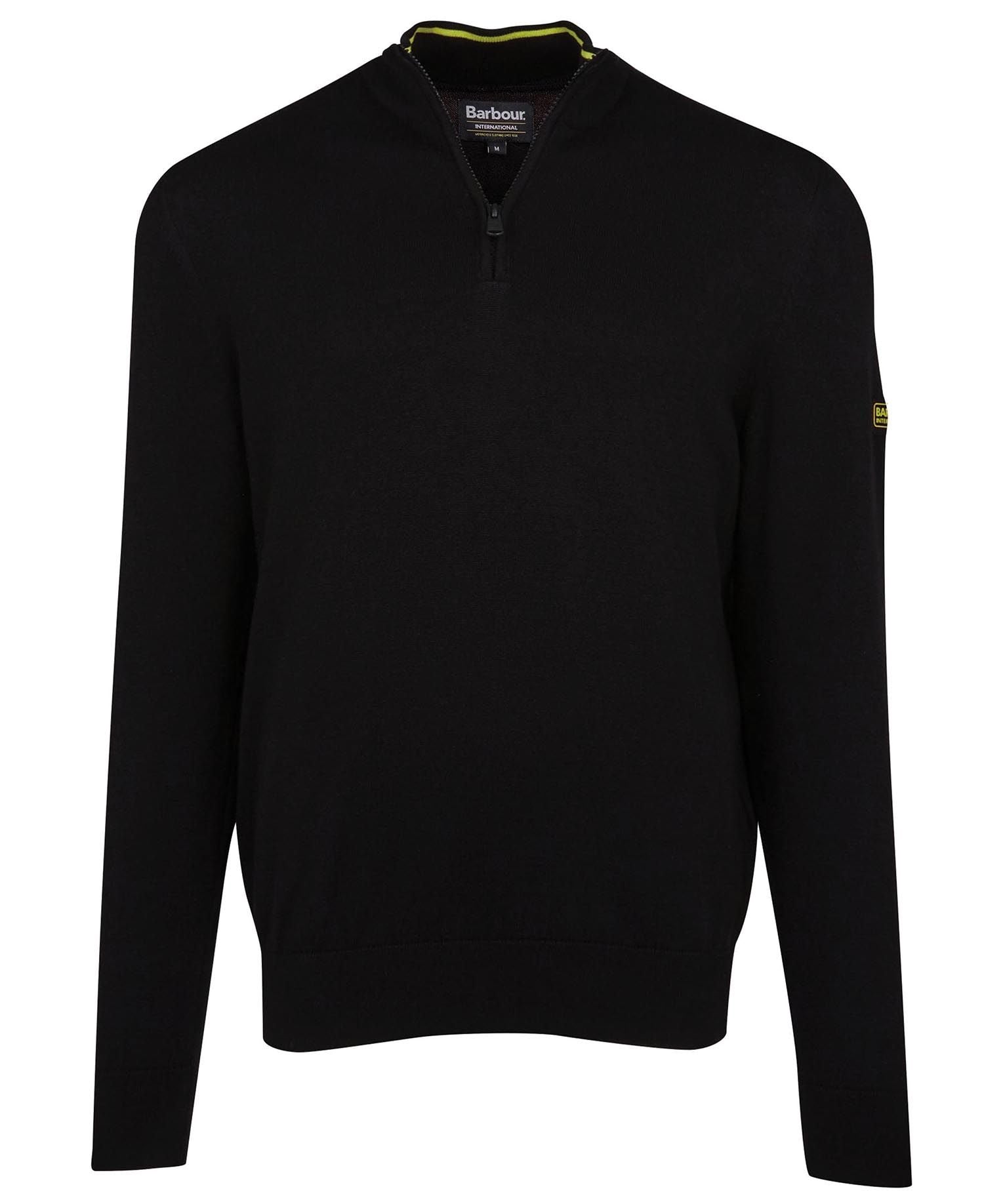 Barbour International Cotton Half Zip Black