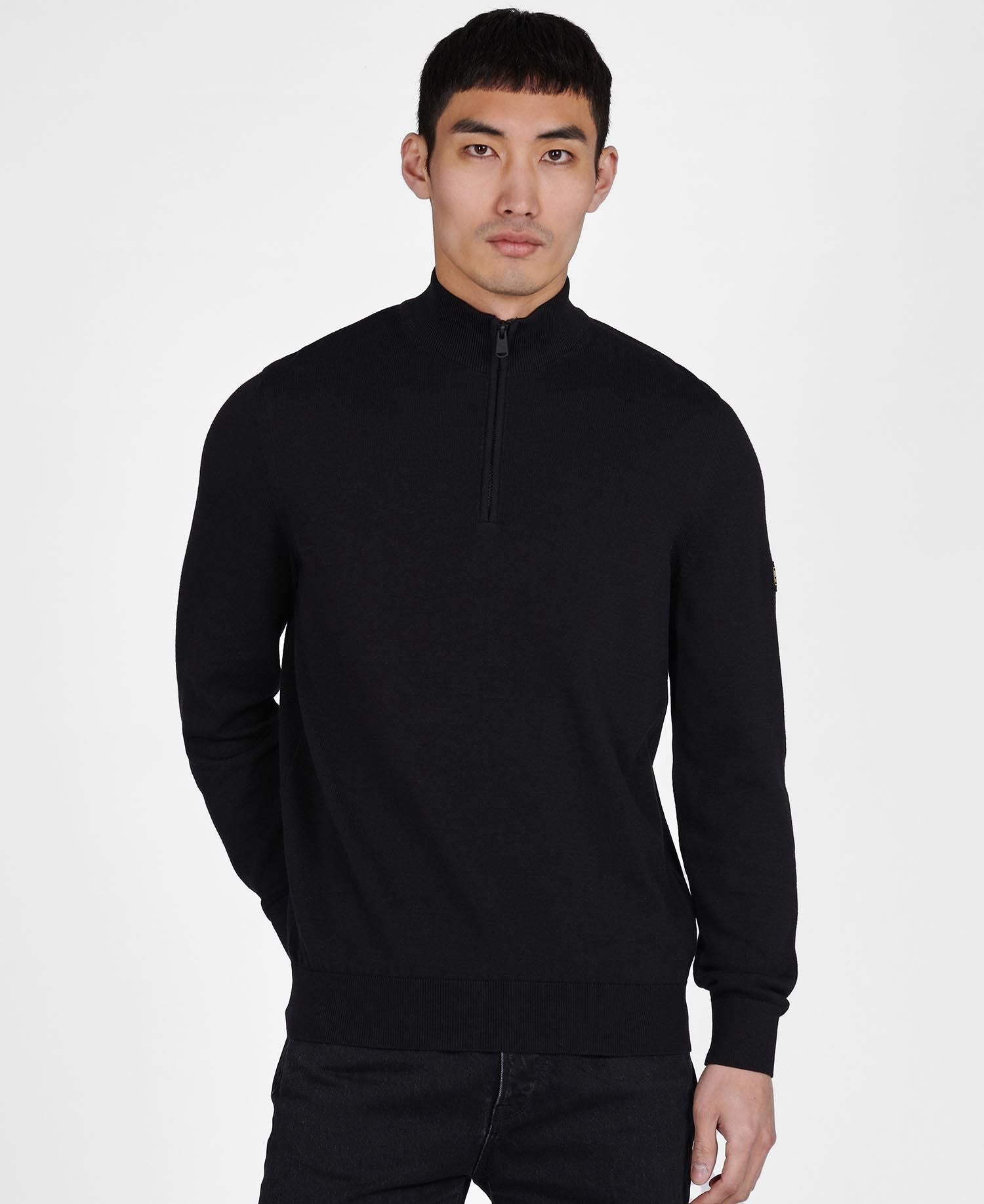 Barbour International Cotton Half Zip Black