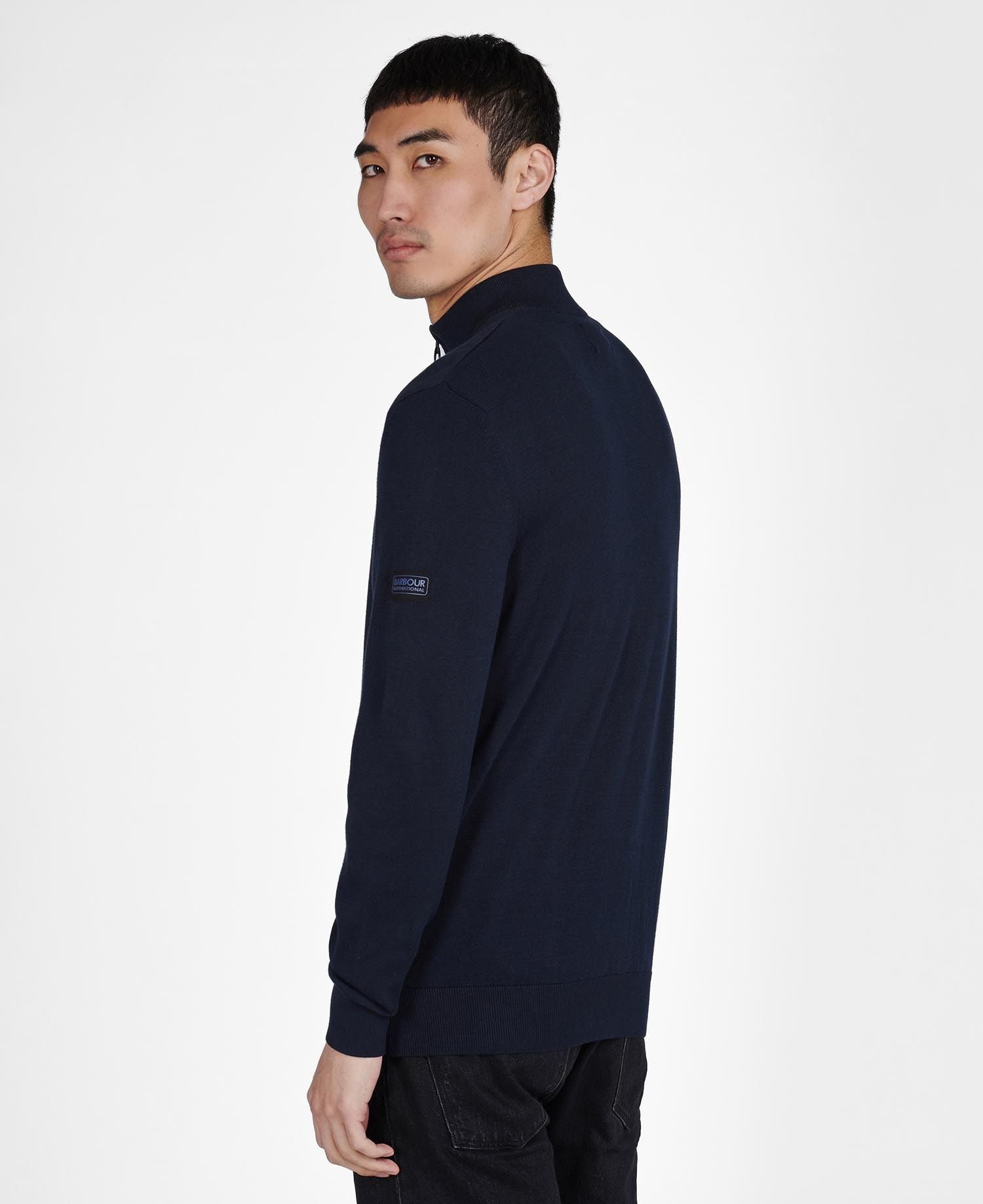 Barbour International Cotton Half Zip Navy