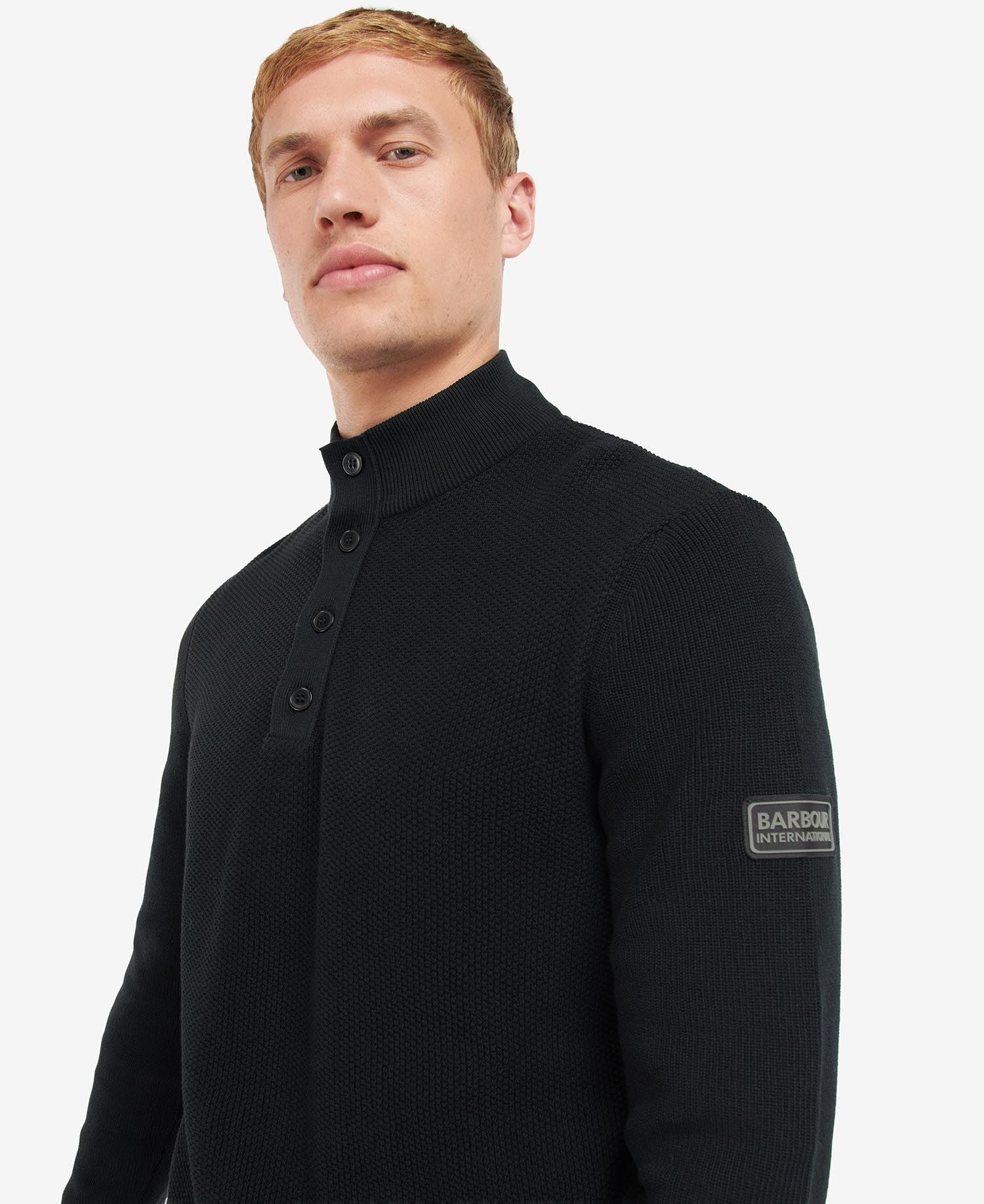Barbour International Moss Knitted Jumper Black