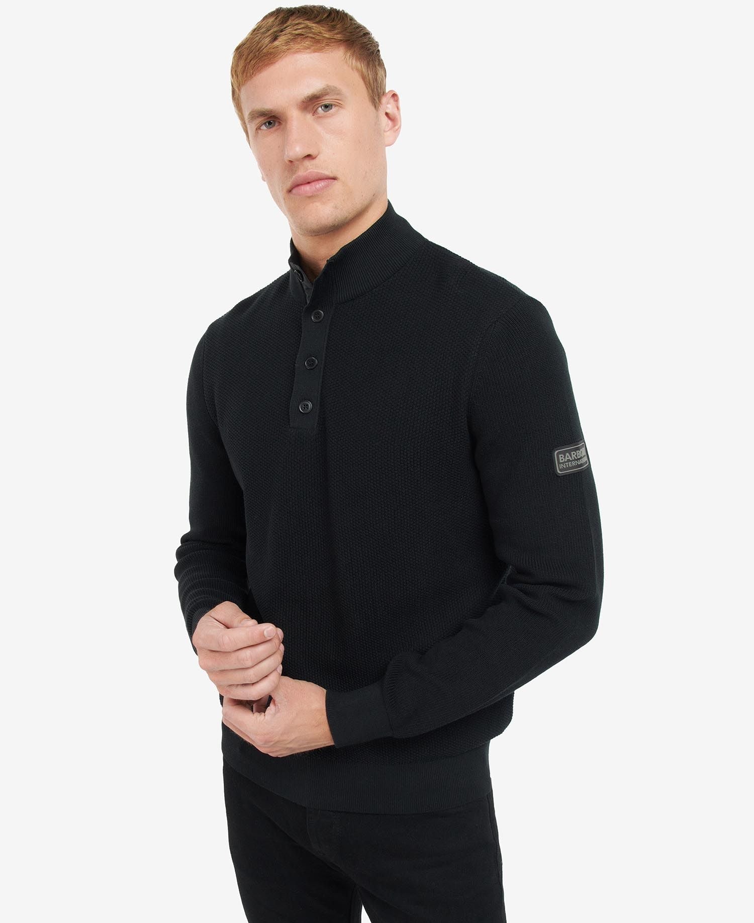 Barbour International Moss Knitted Jumper Black