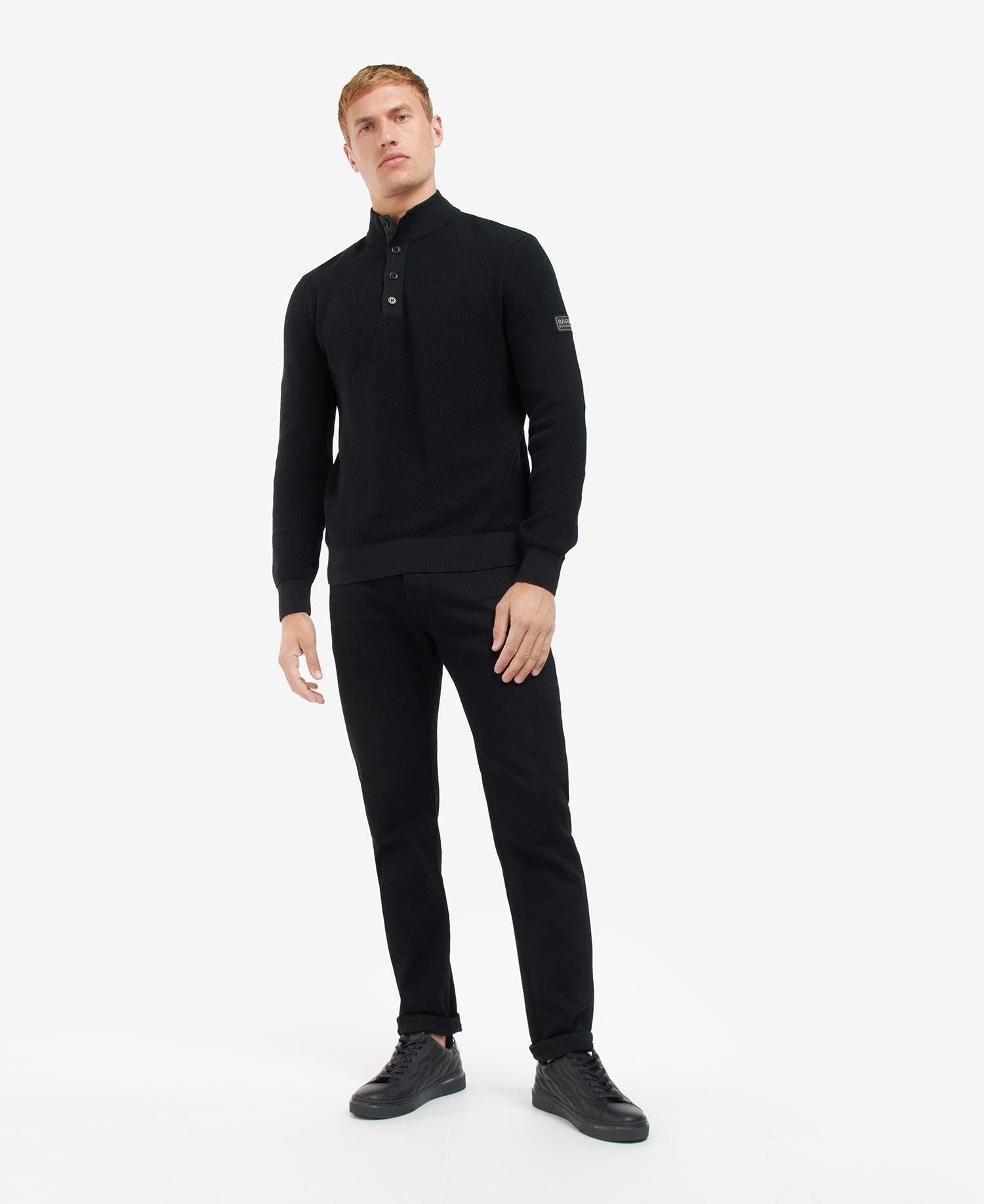 Barbour International Moss Knitted Jumper Black