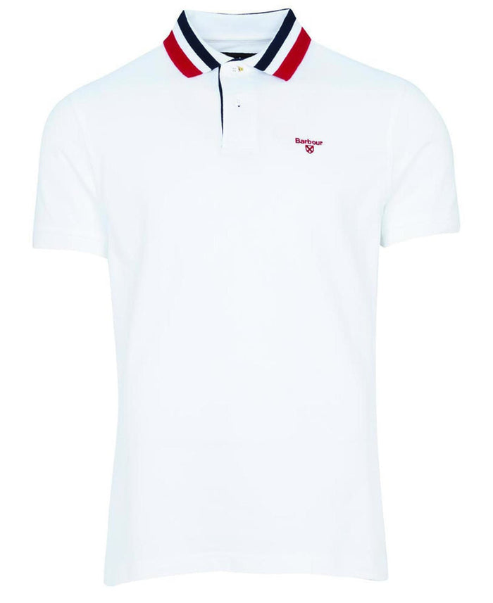 Barbour Hawkeswater Tipped Polo White Red Blue