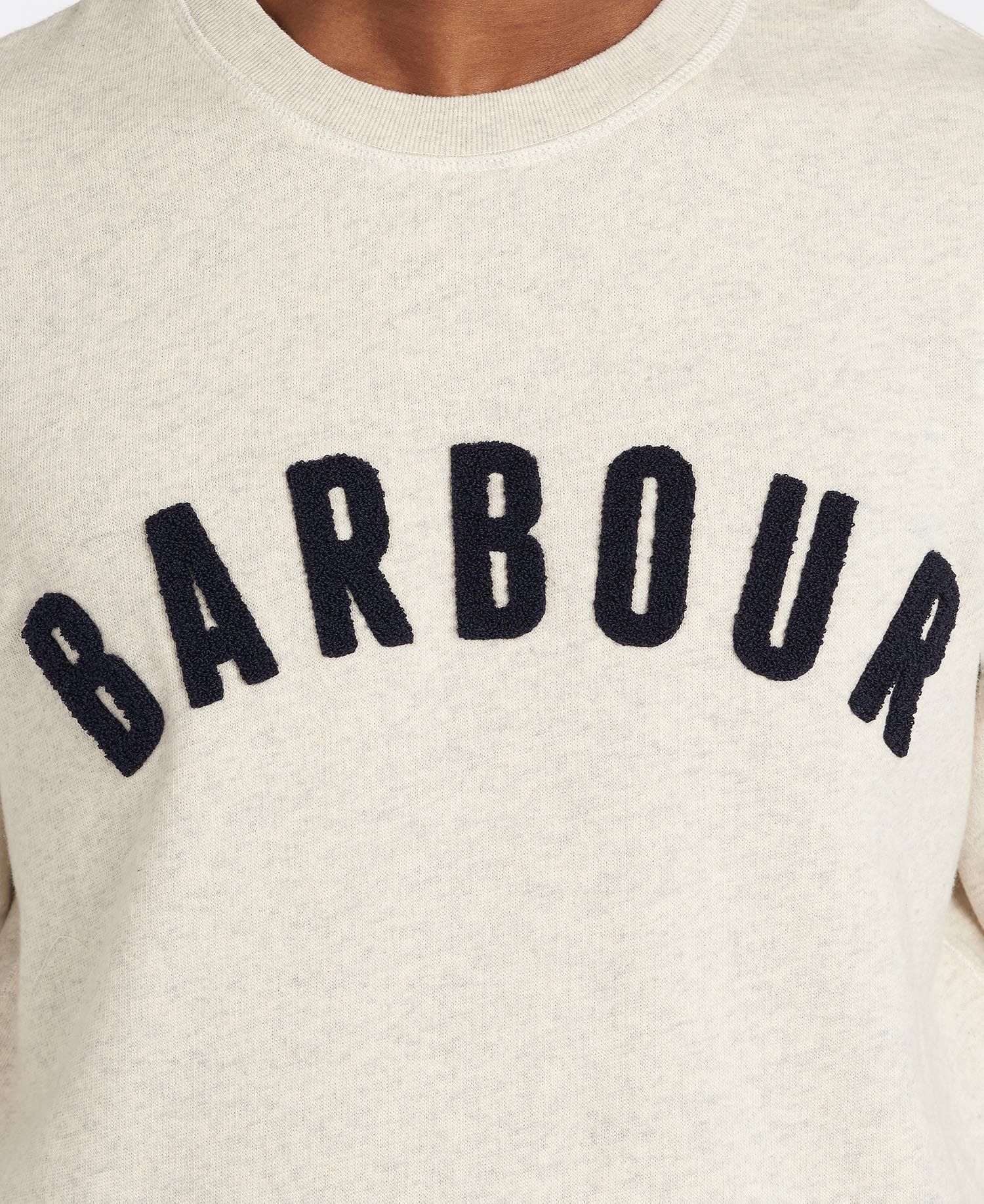 Barbour Prep Logo Crew Sweatshirt Ecru Marl