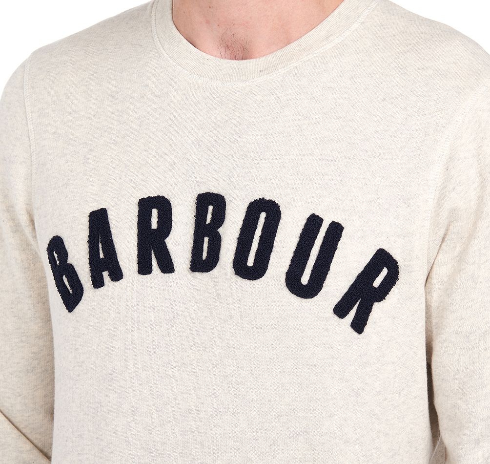 Barbour Prep Logo Crew Sweatshirt Ecru Marl