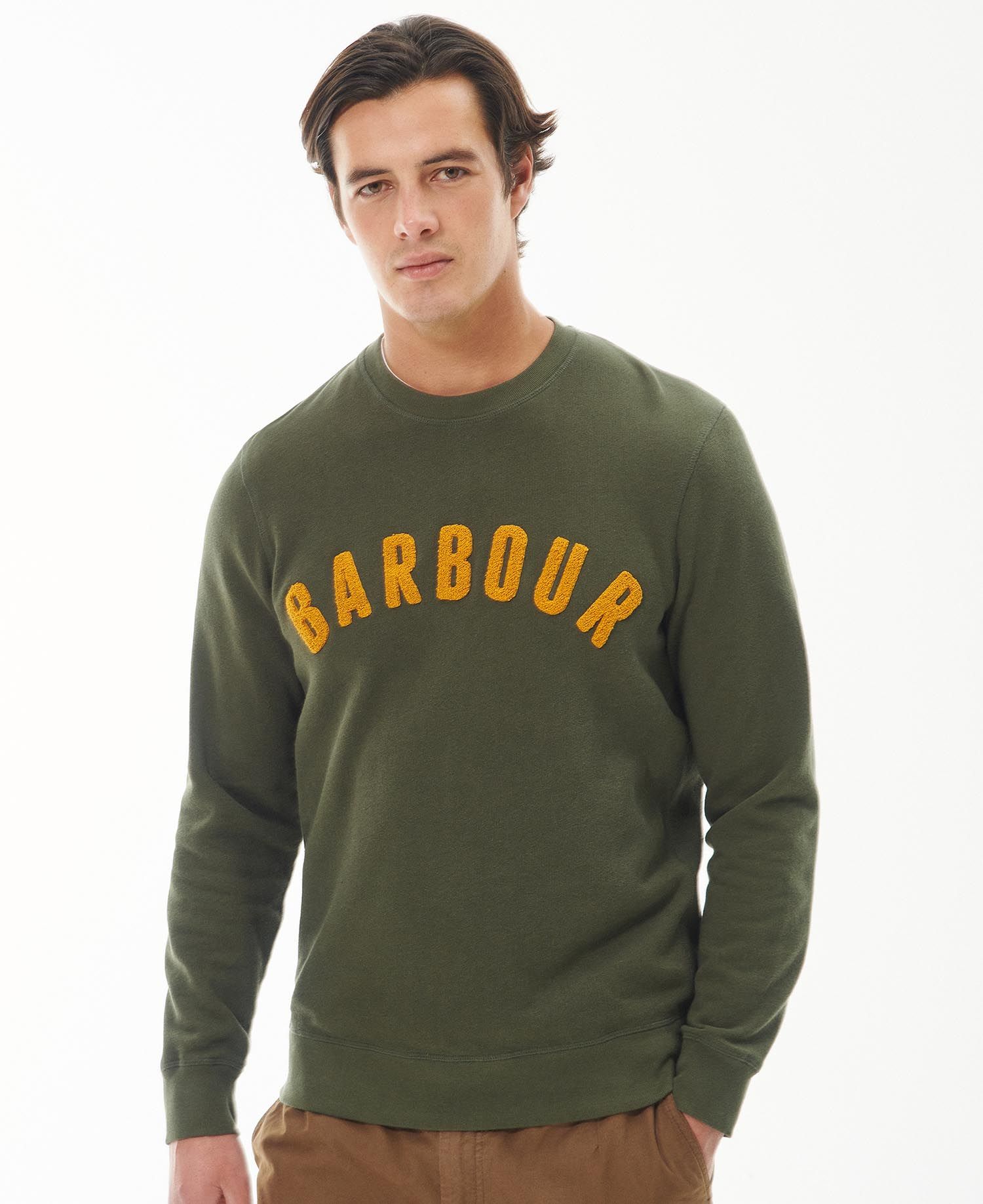 Barbour Prep Logo Crew Sweatshirt Olive