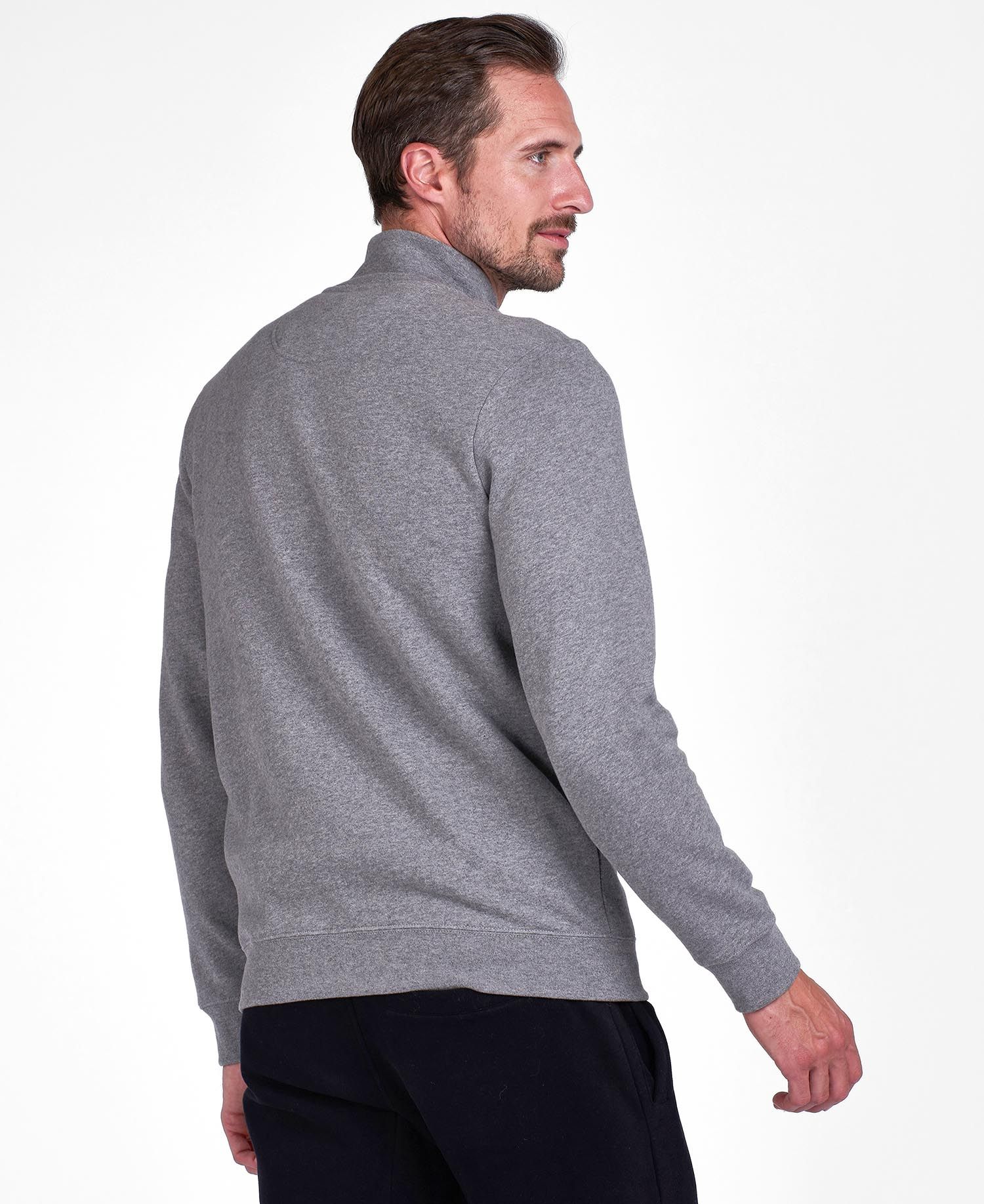 Barbour International Essential Half Zip Sweatshirt Anthracite Marl
