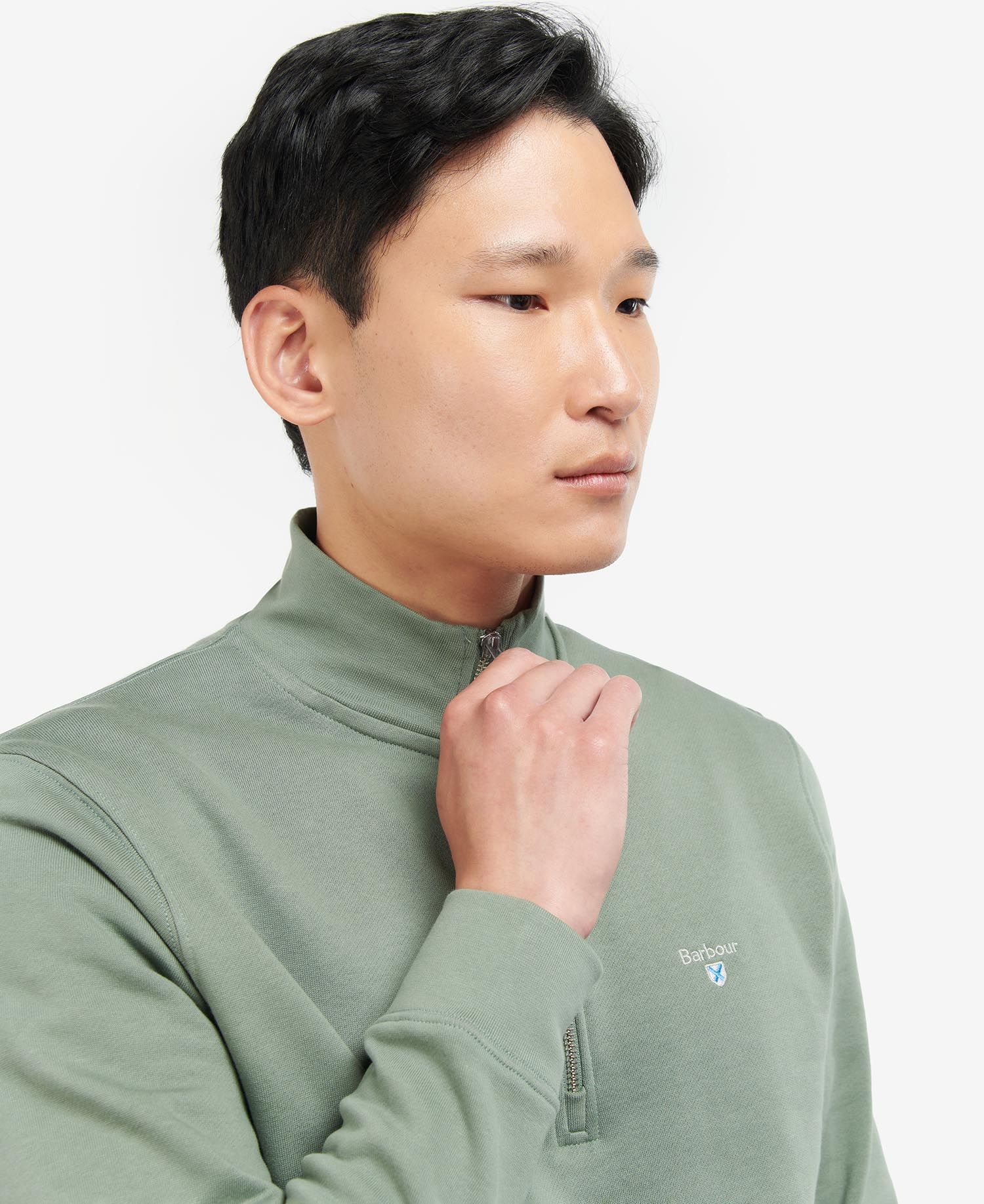 Barbour Pullover Rothley Half Zip Agave Green