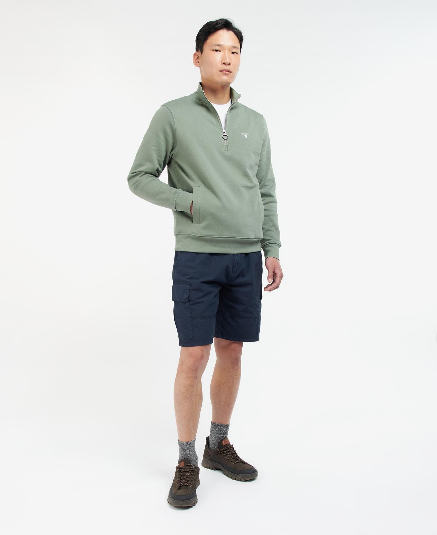 Barbour Pullover Rothley Half Zip Agave Green