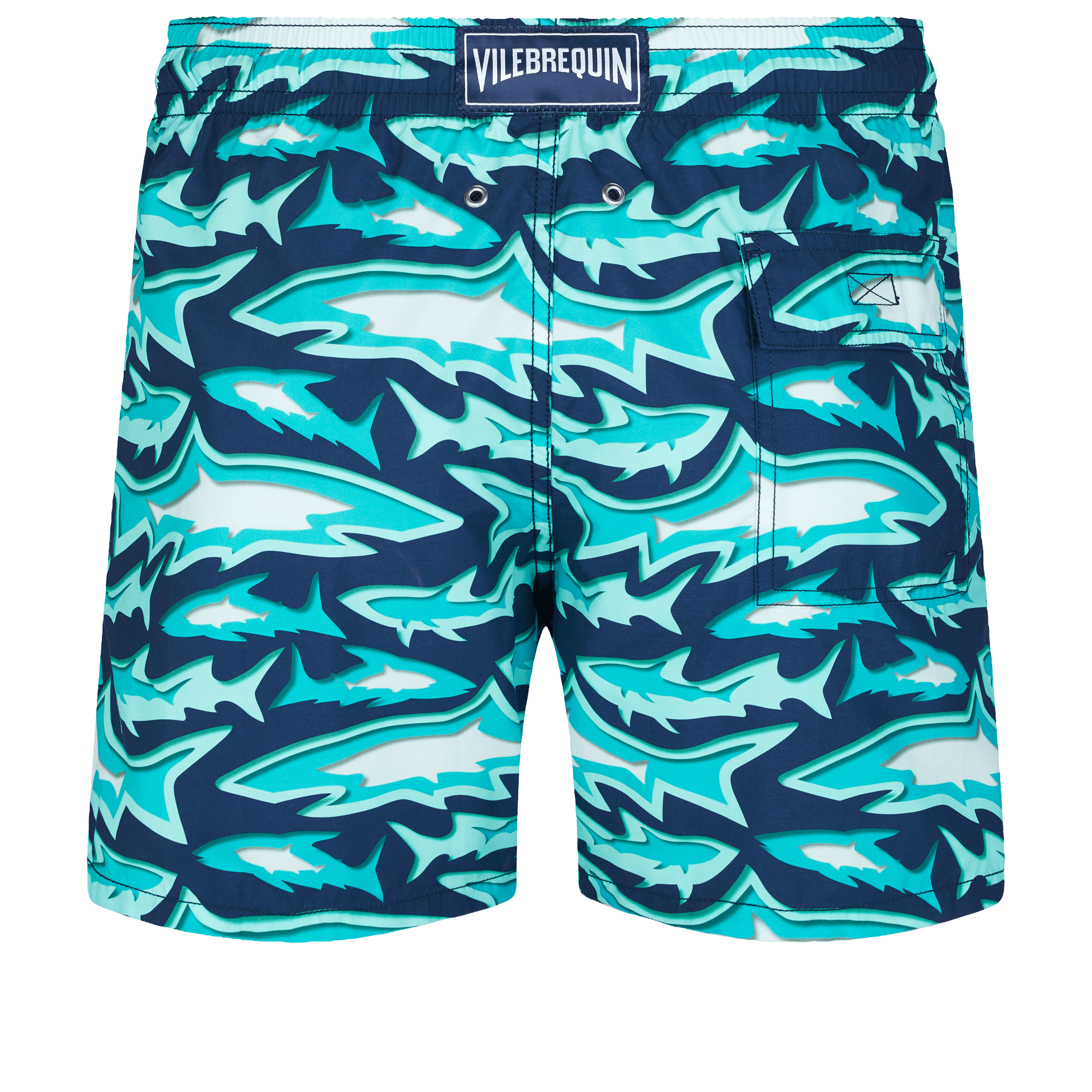 Vilebrequin Moorea Swim Shorts Requins 3D Navy