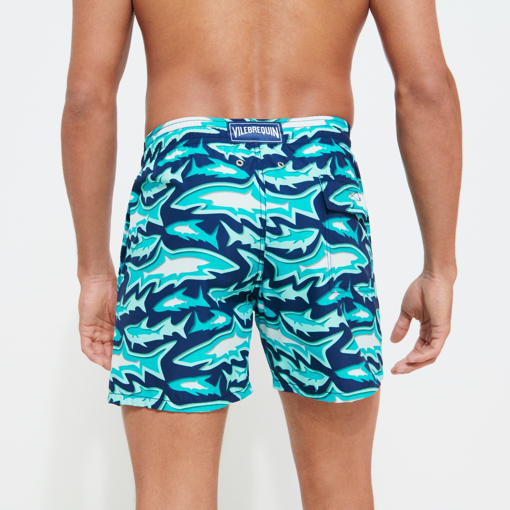 Vilebrequin Moorea Swim Shorts Requins 3D Navy