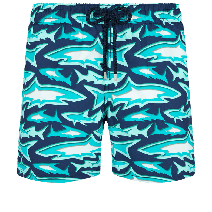 Vilebrequin Moorea Swim Shorts Requins 3D Navy