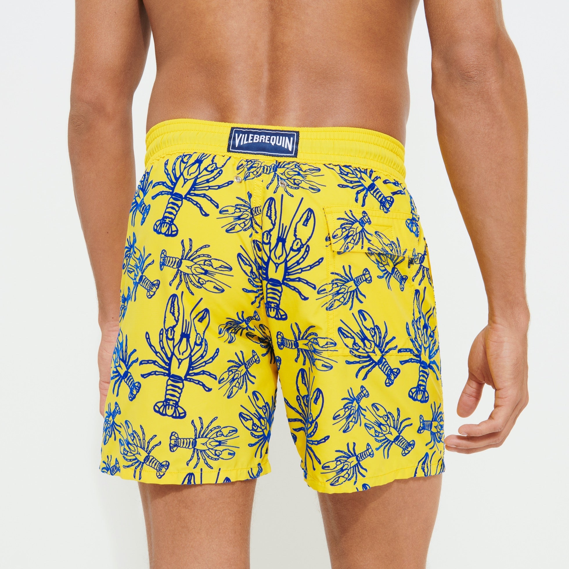 Vilebrequin Moorea Swim Shorts Lobster Flocked Mimosa