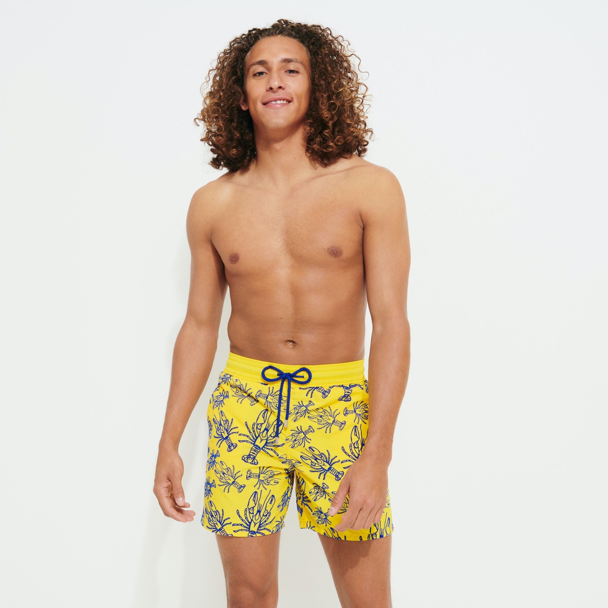 Vilebrequin Moorea Swim Shorts Lobster Flocked Mimosa