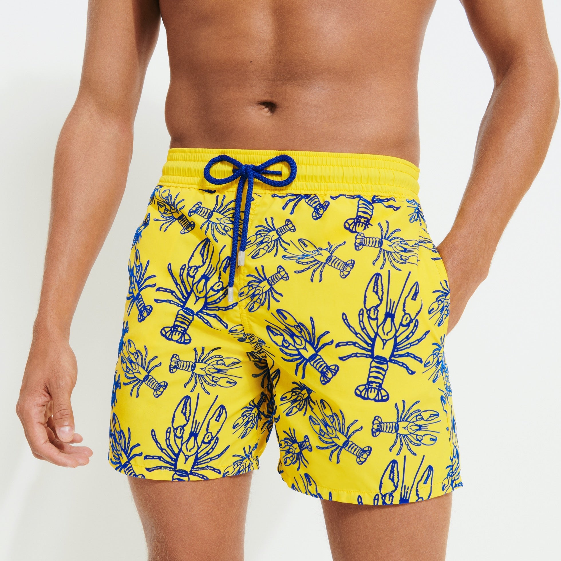 Vilebrequin Moorea Swim Shorts Lobster Flocked Mimosa
