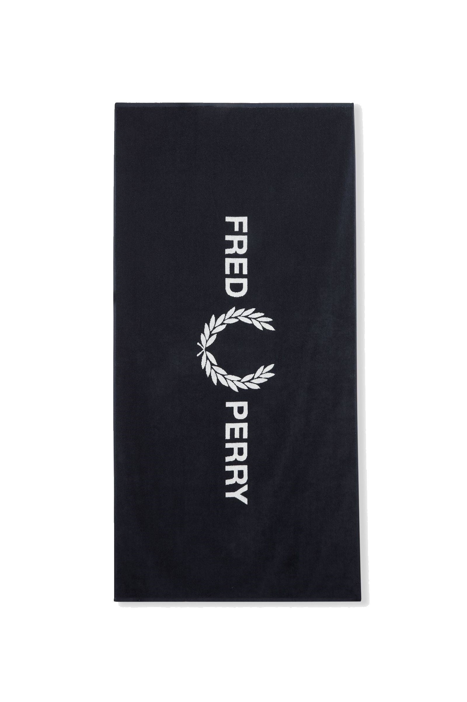 Fred Perry Cotton Beach Towel Navy / Snow White
