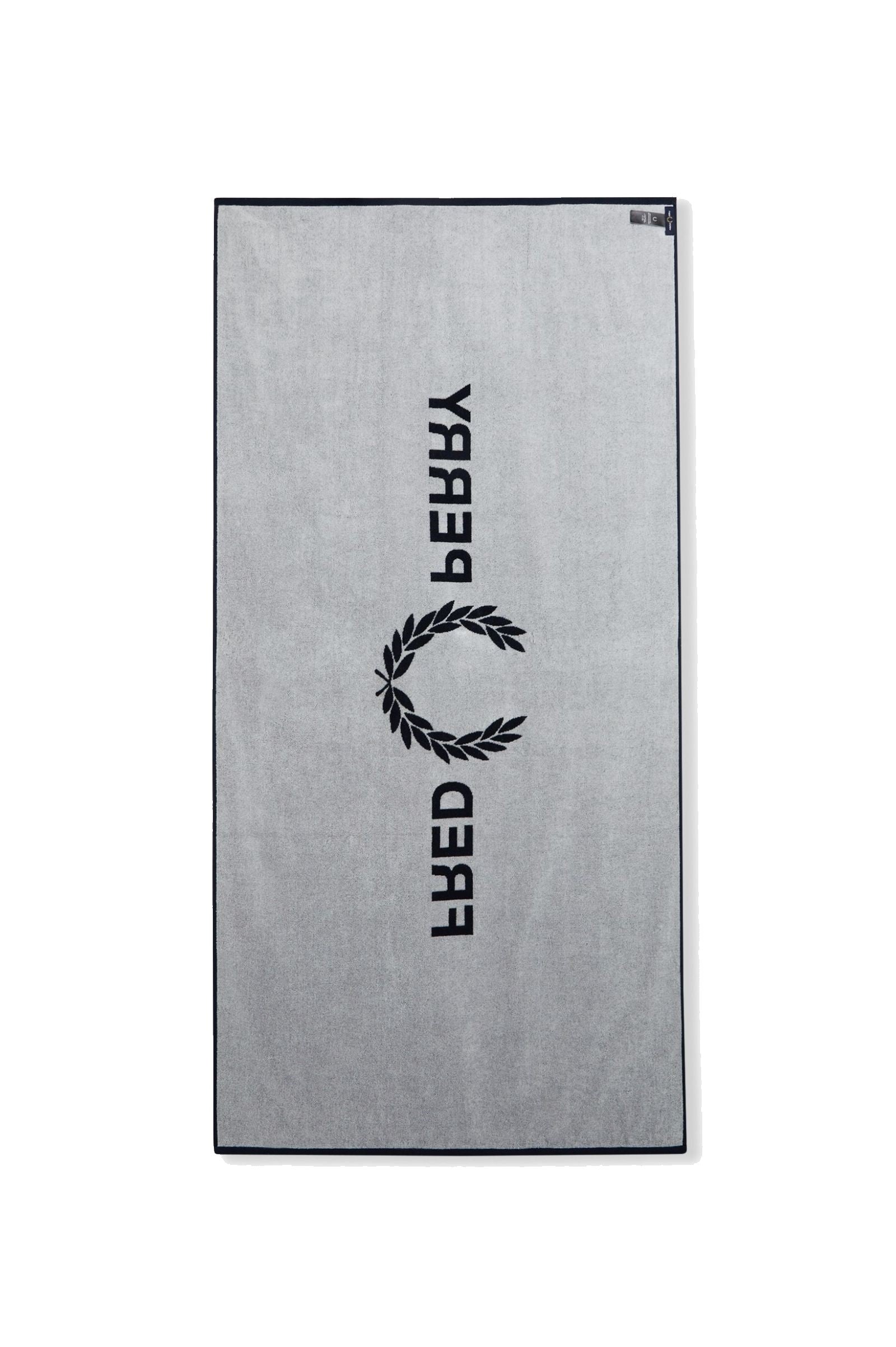 Fred Perry Cotton Beach Towel Navy / Snow White
