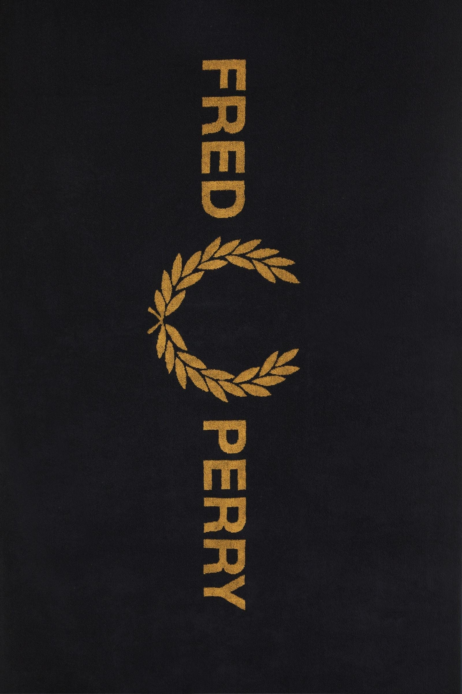 Fred Perry Cotton Beach Towel Black / Dark Caramel