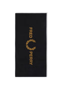Fred Perry Cotton Beach Towel Black / Dark Caramel