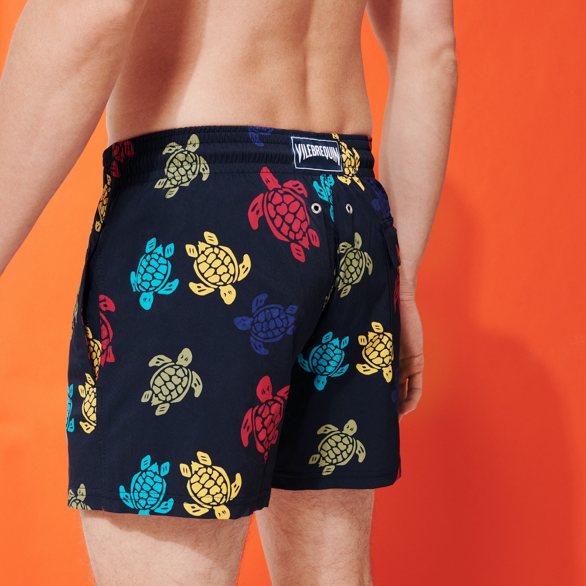 Vilebrequin Moorise Stretch Swim Shorts Ronde Des Tortues Navy
