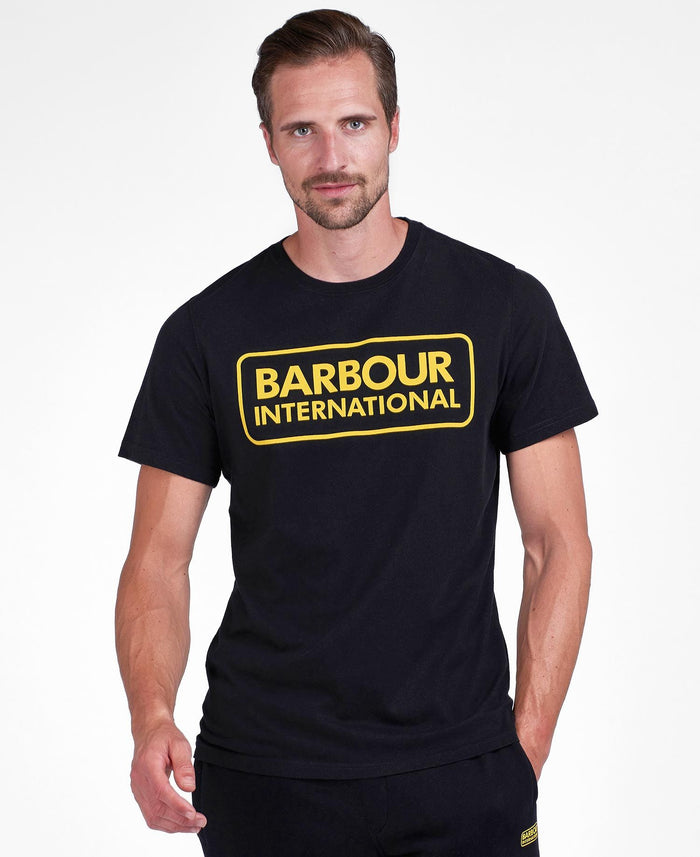Barbour International Essential Large Logo T-Shirt Black Yellow