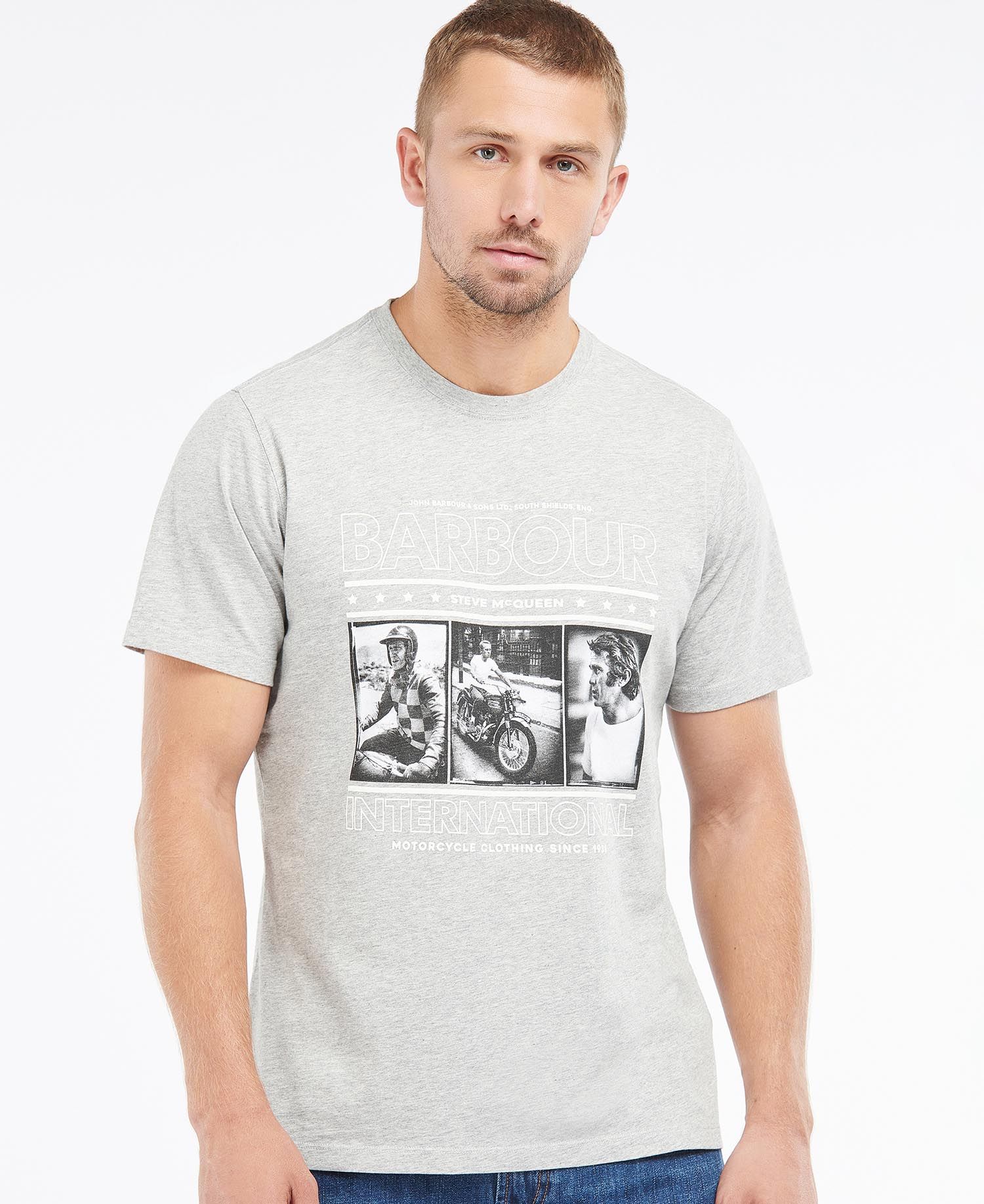 Barbour International SMQ Reel T-Shirt Grey Marl