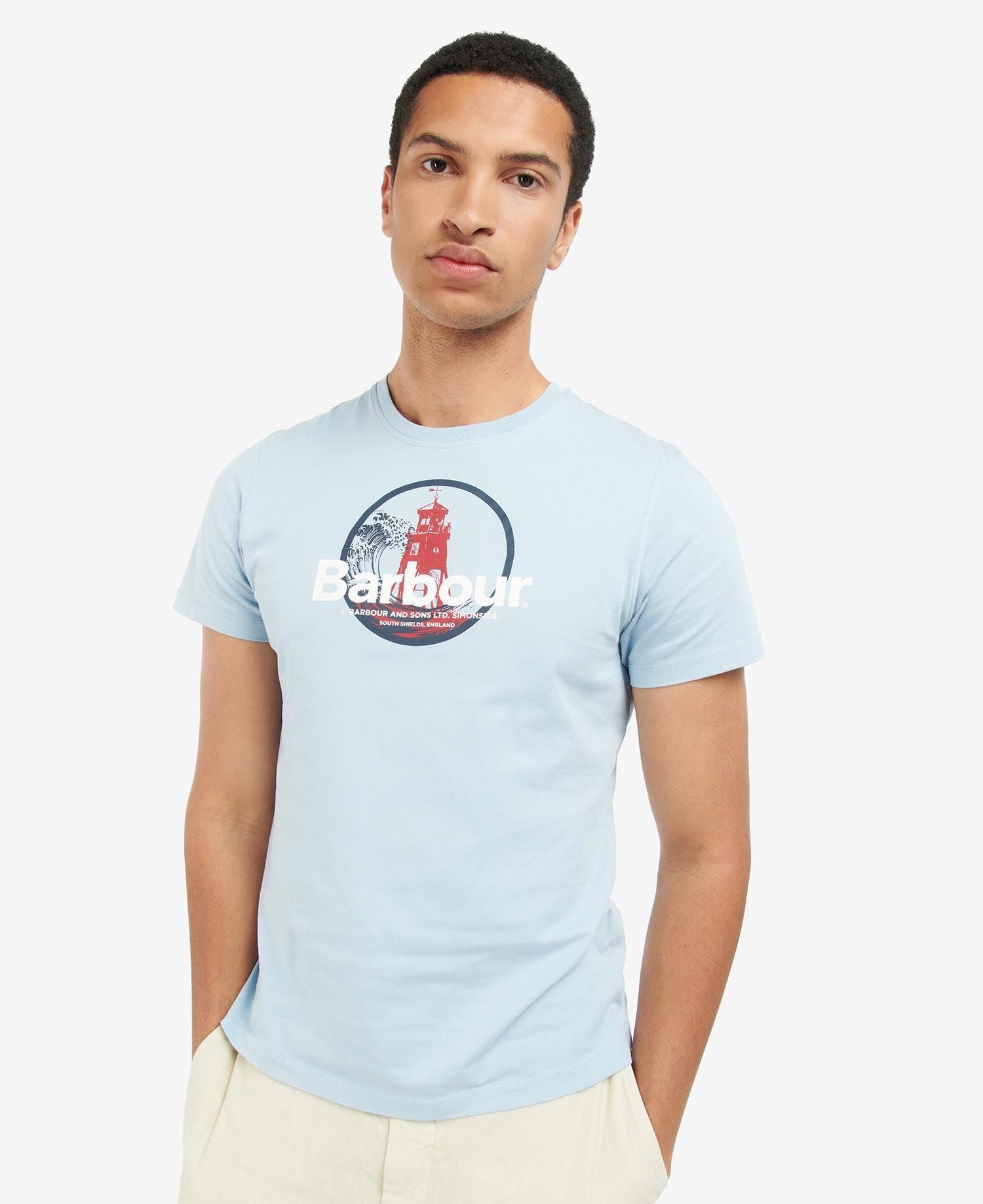 Barbour Break Graphic-Print T-Shirt Blue Fog
