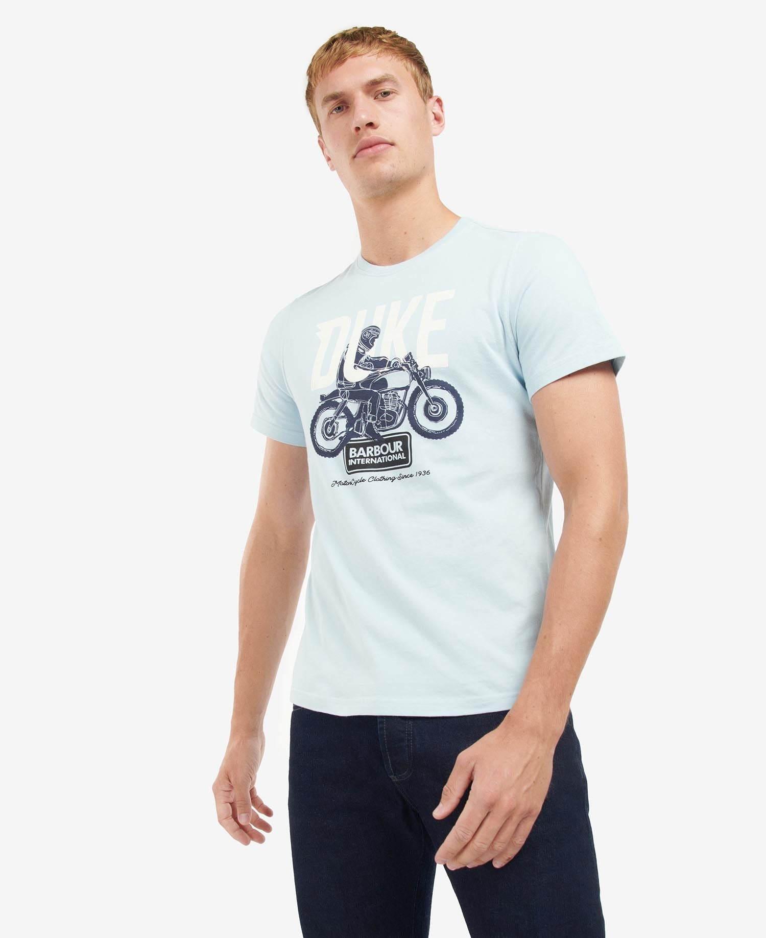 Barbour International Thrift Graphic-Print T-Shirt Pale Sky