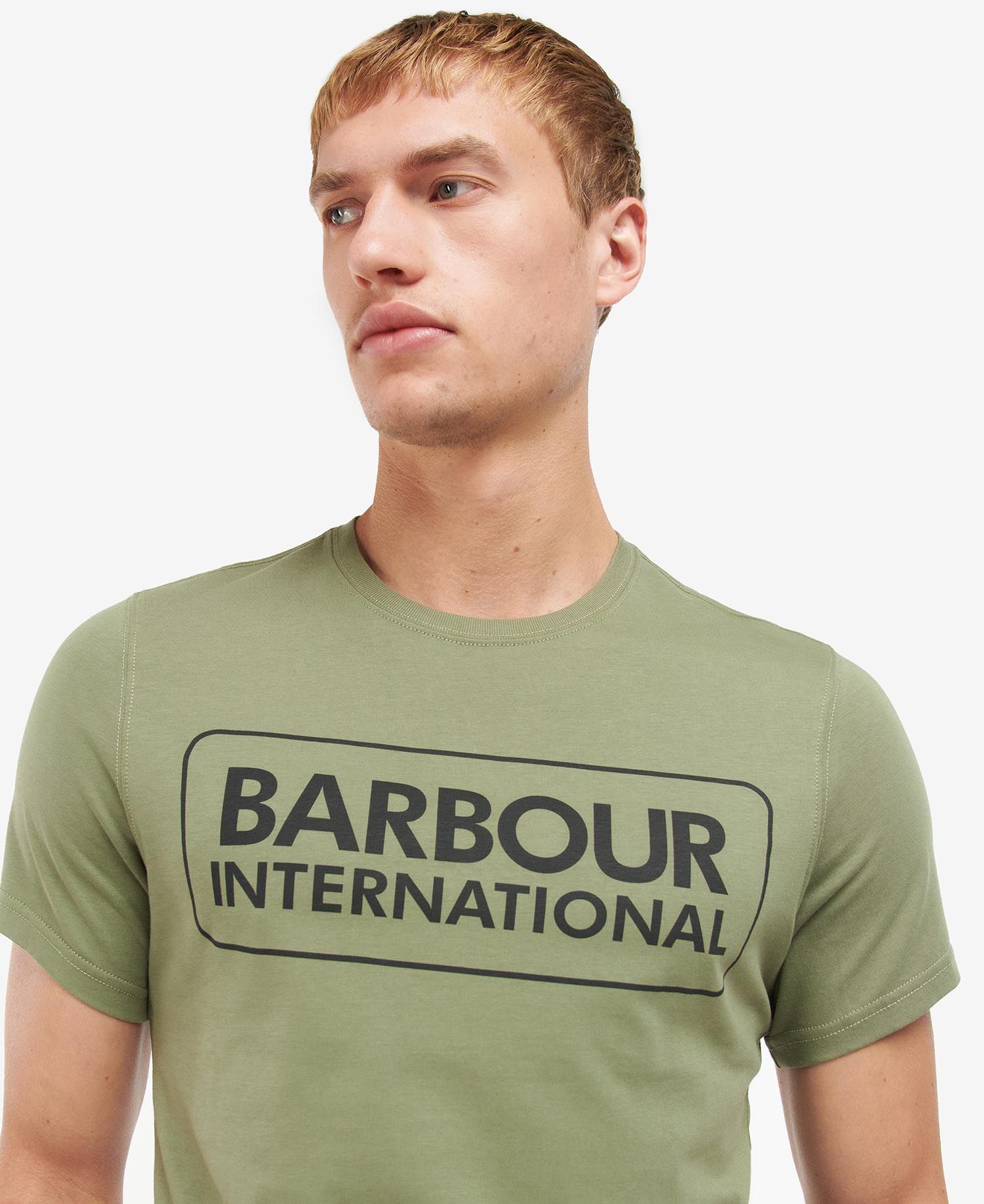 Barbour International Essential Large Logo T-Shirt Light Moss