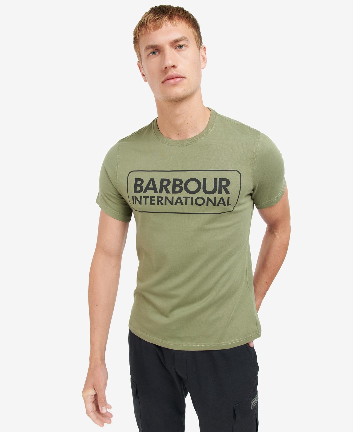 Barbour International Essential Large Logo T-Shirt Light Moss