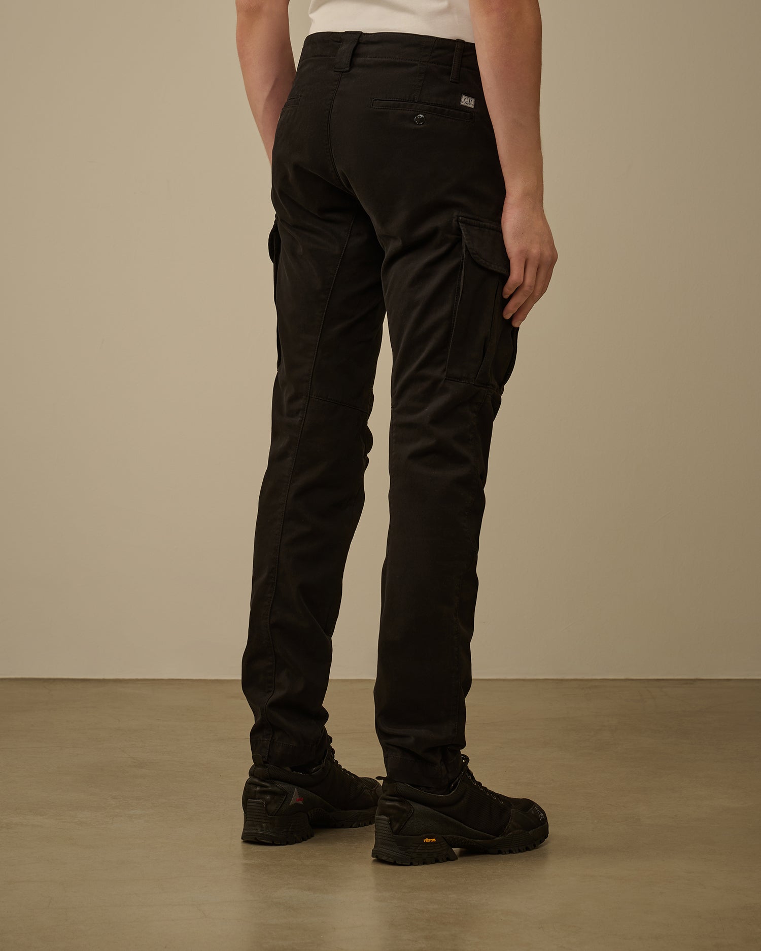 C.P. Company Stretch Sateen Cargo Pants Ergonomic 138A Fit Black