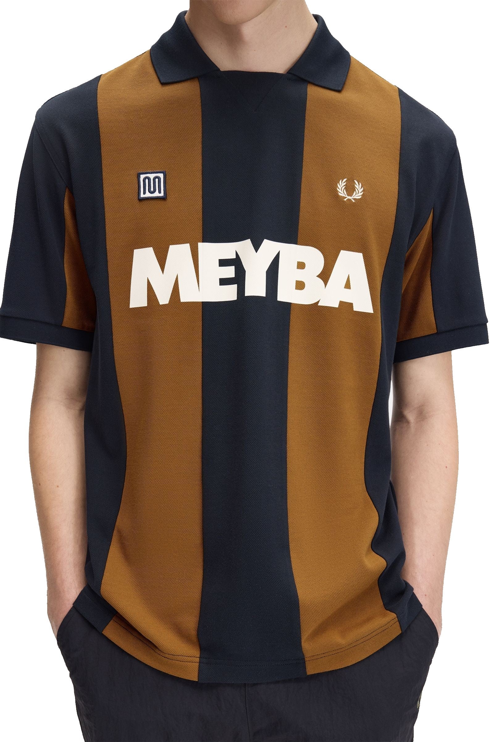 Fred Perry MEYBA Cut And Sew Polo Shirt Navy